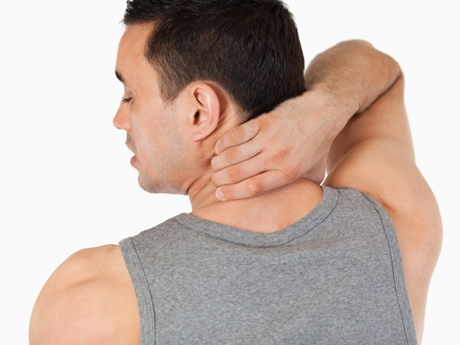 man with neck pain